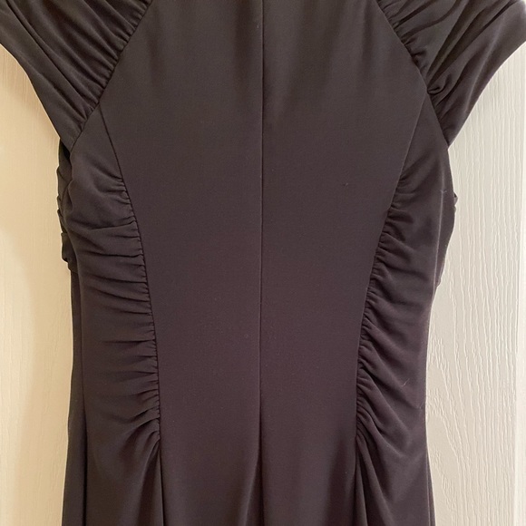 KAY UNGER Ruched Cap Sleeve Black Dress - Picture 11 of 13